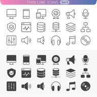 Computer and media icon set