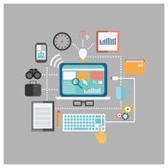 Flat vector design computer and information N2
