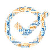 Privacy Policy in Word Tag Cloud on White Background