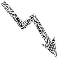 Brent crude oil commodity price drop Word cloud illustration