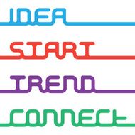 Words - idea start trend connect Vector illustration