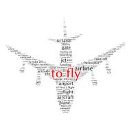 Airport info-text graphics and arrangement concept (word cloud) N3