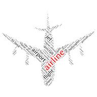 Airport info-text graphics and arrangement concept (word cloud) N4
