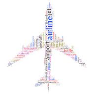 Airport info-text graphics and arrangement concept (word cloud) N5