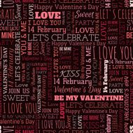Valentine&#039;s Day word seamless pattern