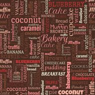 Bakery words tags Seamless pattern