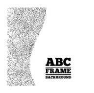 Frame created from the letters of different sizes N7