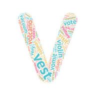 Cute Word Cloud ABC Letters - V N2