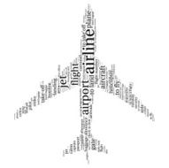 Airport info-text graphics and arrangement concept (word cloud) N6