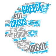 Grexit Word Cloud - About the Greek Crisis Euro Symbol