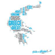 Grexit Word Cloud - Greek Crisis Euro Symbol Greece