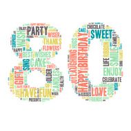 Word Cloud - Happy Birthday Celebration 80