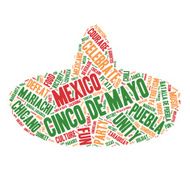 Word Cloud - Cinco de Mayo Celebration Sombrero