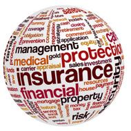 Tag cloud containing words related to insurance N2