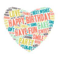 Word Cloud - Happy Birthday Celebration Heart