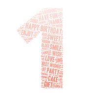 Word Cloud - Happy Birthday Celebration First One Girl