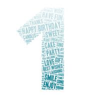 Word Cloud - Happy Birthday Celebration First One Boy