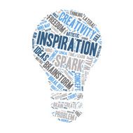 Word Cloud - Creativity and Inspiration Light Bulb Shape N2