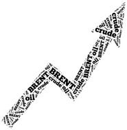 Brent crude oil commodity price growth Word cloud illustration