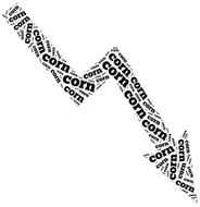 Corn commodity price drop Word cloud illustration