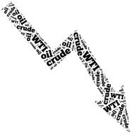 WTI crude oil commodity price drop Word cloud illustration