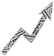 Natural gas commodity price growth Word cloud illustration