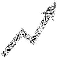 British pound currency growth Word cloud illustration