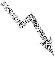 Yen currency drop Word cloud illustration