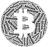 Word cloud illustration related to bitcoin currency
