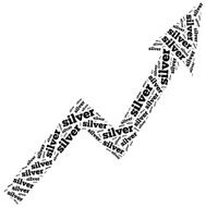 Silver commodity price growth Word cloud illustration