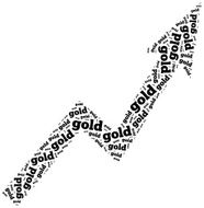 Gold commodity price growth Word cloud illustration