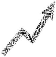Sugar commodity price growth Word cloud illustration