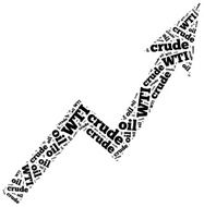 WTI crude oil commodity price growth Word cloud illustration