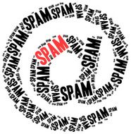 Word cloud illustration related to spam or junk mail N3