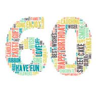 Word Cloud - Happy Birthday Celebration Sixty
