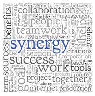 Synergy concept in word tag cloud