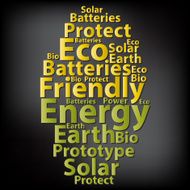 Text cloud Eco wordcloud Tag concept Vector illustration
