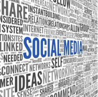 Social media conept in word tag cloud N3
