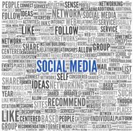 Social media conept in word tag cloud N4