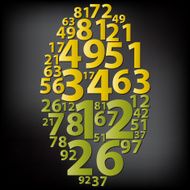 Text cloud Numbers wordcloud Tag concept Vector illustration