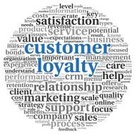 Customer loyalty concept on white