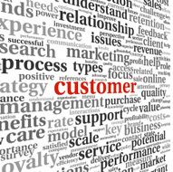 Customer service concept in word cloud N3