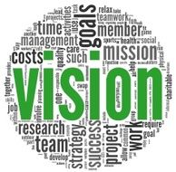 Vision concept in word tag cloud