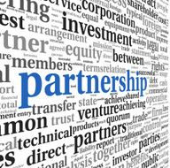 Partnership and business concept in tag cloud