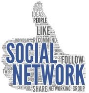 Social network in tag cloud on white