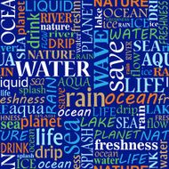 Seamless tag cloud with water words