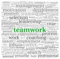Teamwork concept in word tag cloud N5