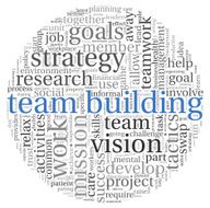 Team building concept in word tag cloud N2