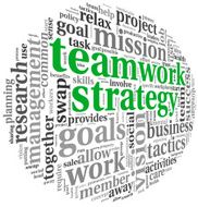 Teamword strategy concept in word tag cloud N2