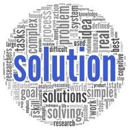 Solution in word tag cloud on white